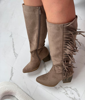Viral Fringle Khaki Boots