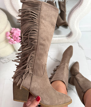Viral Fringle Khaki Boots