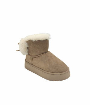 Furry Khaki Colinda Boots