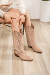 Fold-Over Cowboy Taupe Boots
