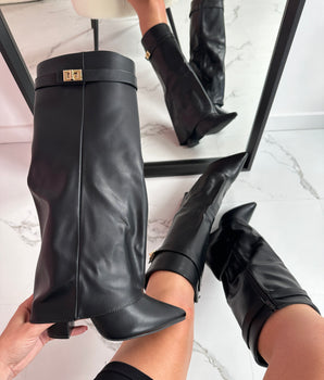 Lock Black Boots