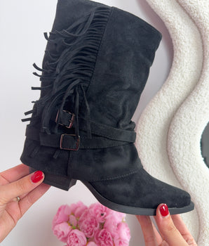 Cody Fringle Black Boots