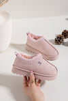 Chaussons douillets roses pour enfants