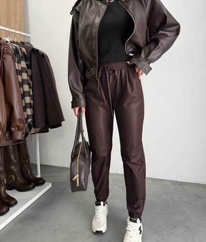 Leather-look Pants