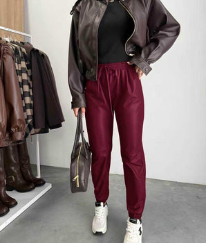 Leather-look Pants