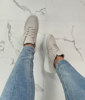 Platform Suedine Grey Sneakers