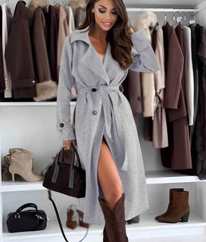 Manteau Angela avec boutons et ceinture