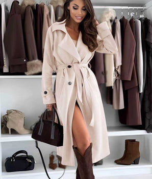 Manteau Angela avec boutons et ceinture