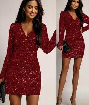 2817 Party Pailletten Jurk (Mini)