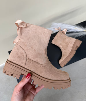 Bow Khaki Boots
