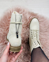 Beige Veterboots