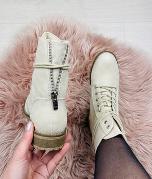 Beige Veterboots