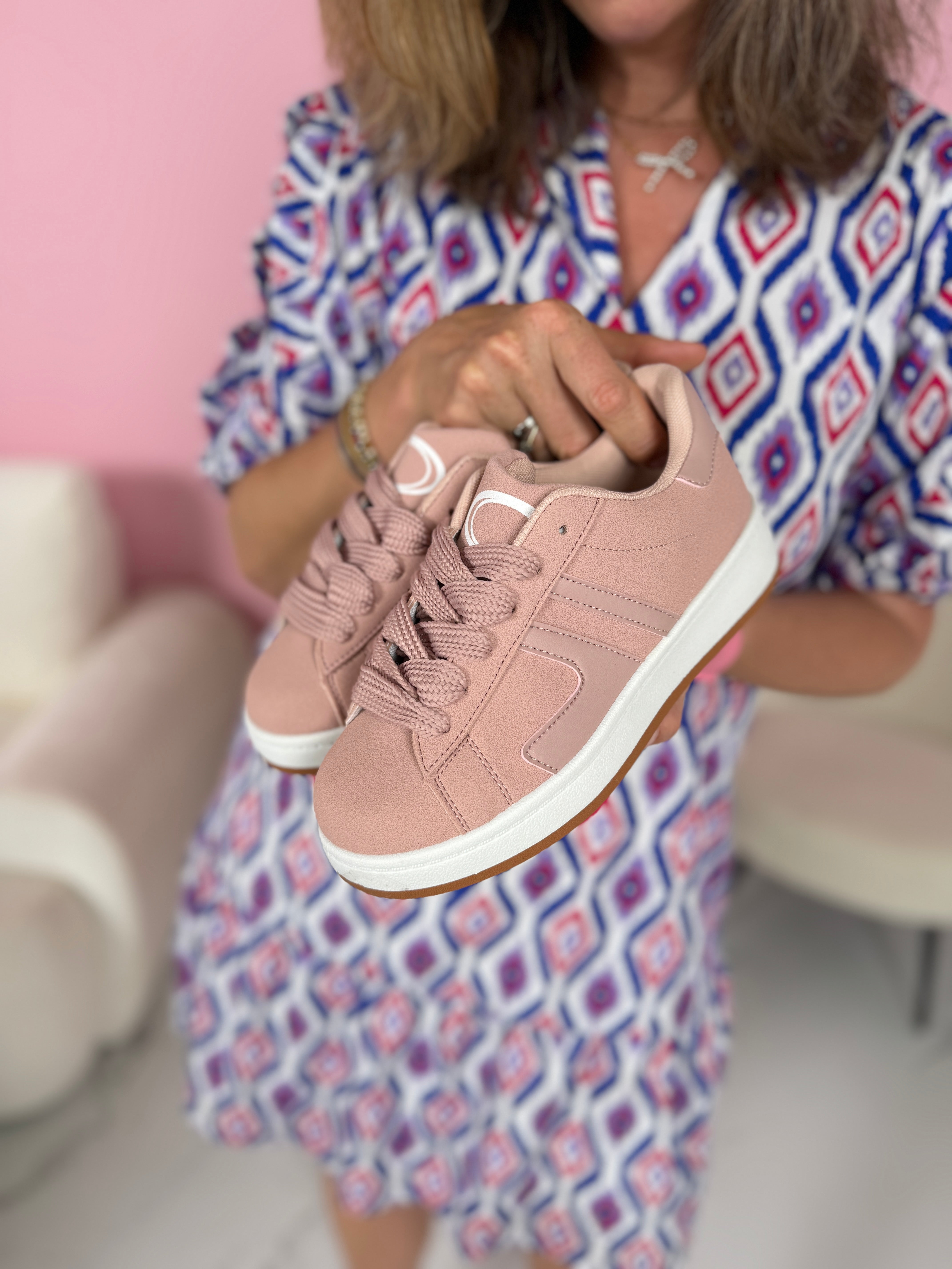 Campa Pink Suedine Sneaker