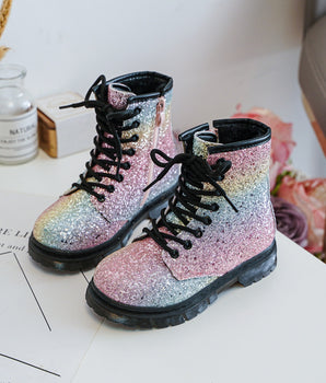 Bottes arc-en-ciel scintillantes pour enfants