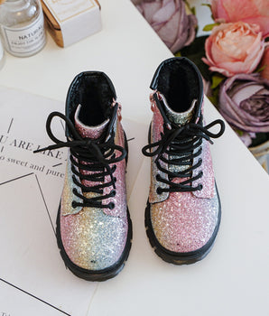 Bottes arc-en-ciel scintillantes pour enfants