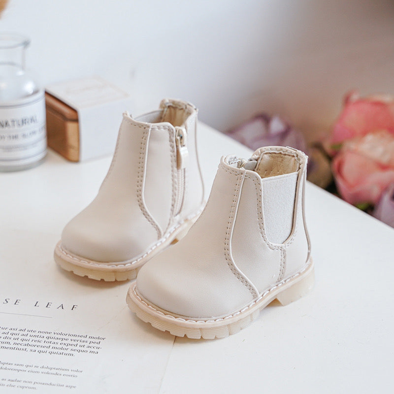 Kids Beige Ankle Boots
