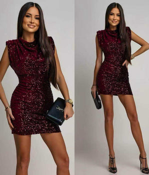 90727 Glitter Shoulder Dress