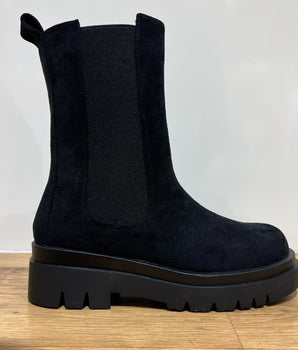 Chelsea Black Suedine Boots