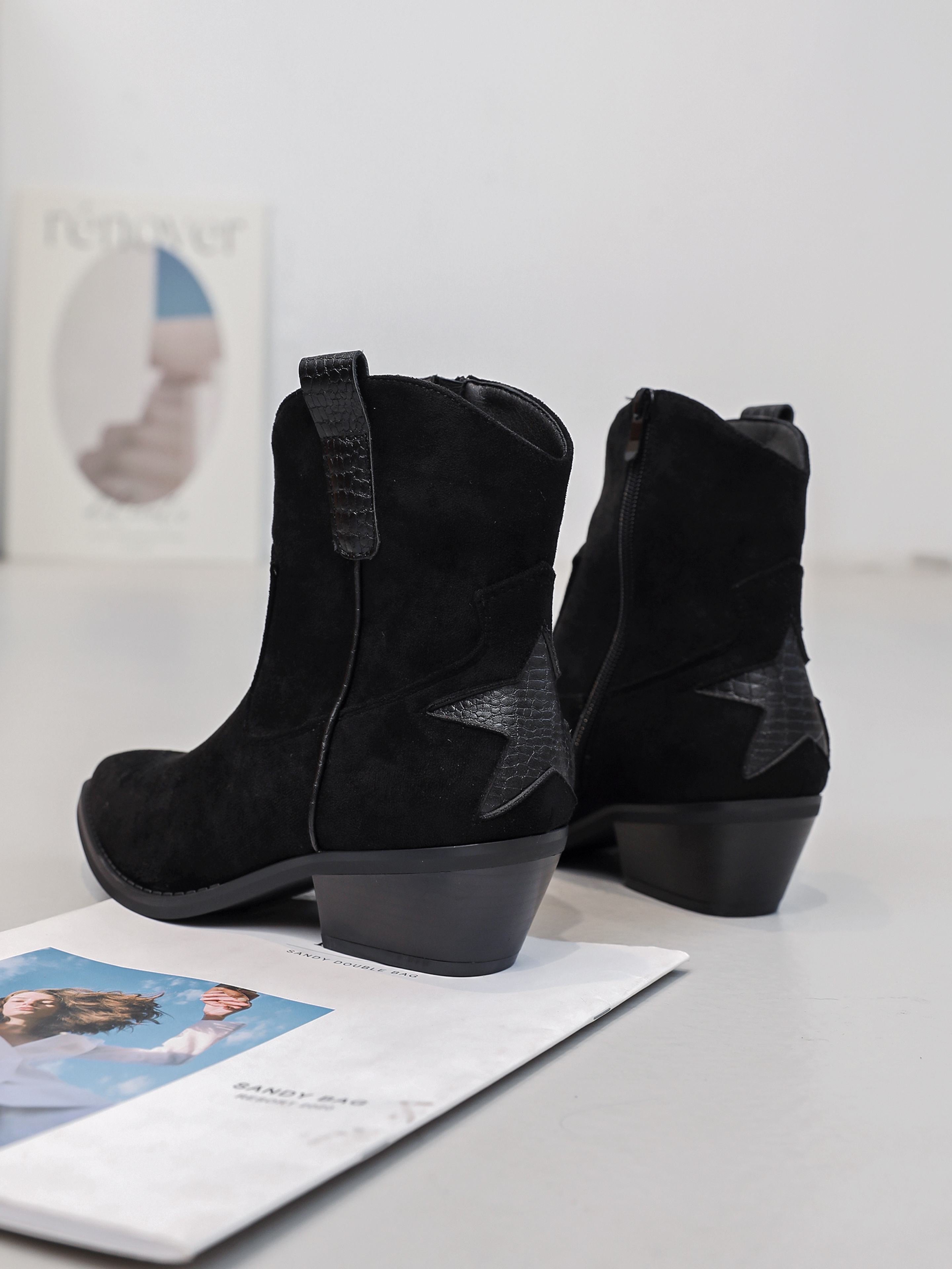 Ayse Black Cowboy Boots – CS Shoes B.V.