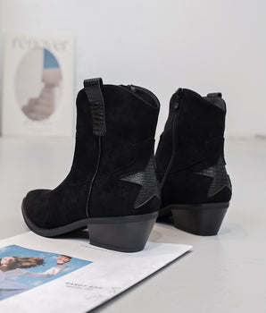 Ayse Black Cowboy Boots