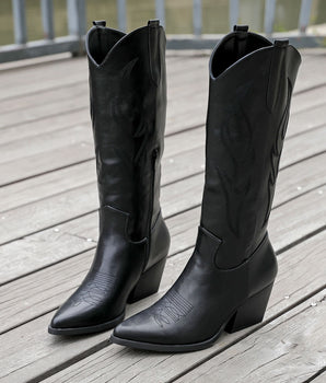 Anita Black Cowboy Boots
