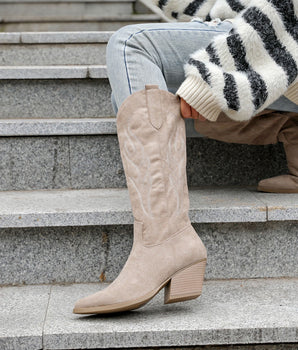Anita Beige Cowboy Boots
