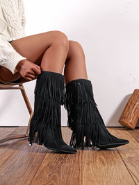 All Fringle Black Boots