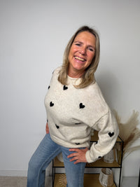Heart Beige Sweater