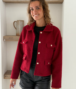 Boucle Burgundy Jacket