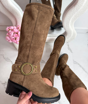 Tonia Taupe High Boots