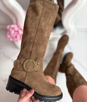 Tonia Taupe High Boots