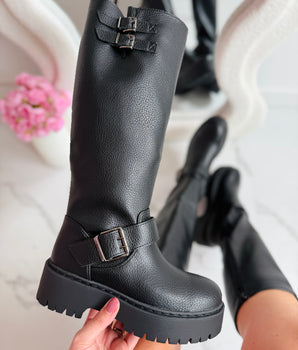 Rosa Black High Boots