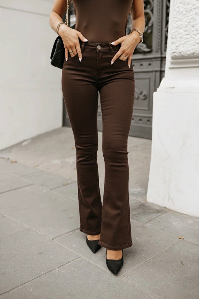 Best Flair Jeans Brown