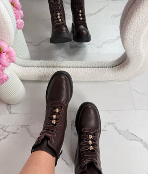 Luna Lace Brown Boots