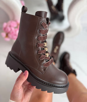 Luna Lace Brown Boots