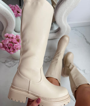 Anetta Beige High Boots