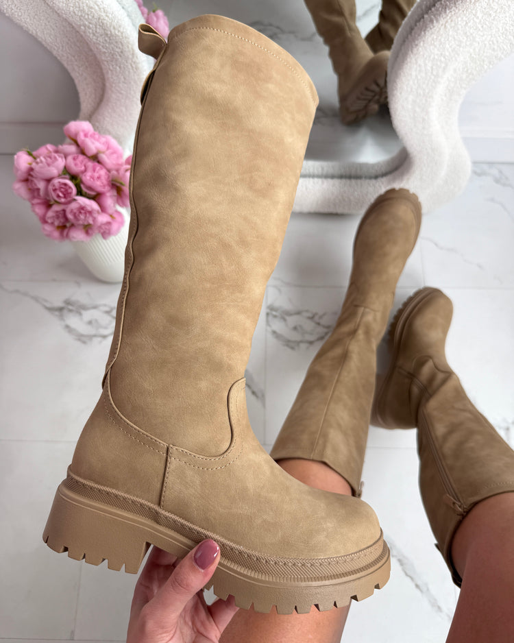 Anetta Khaki High Boots