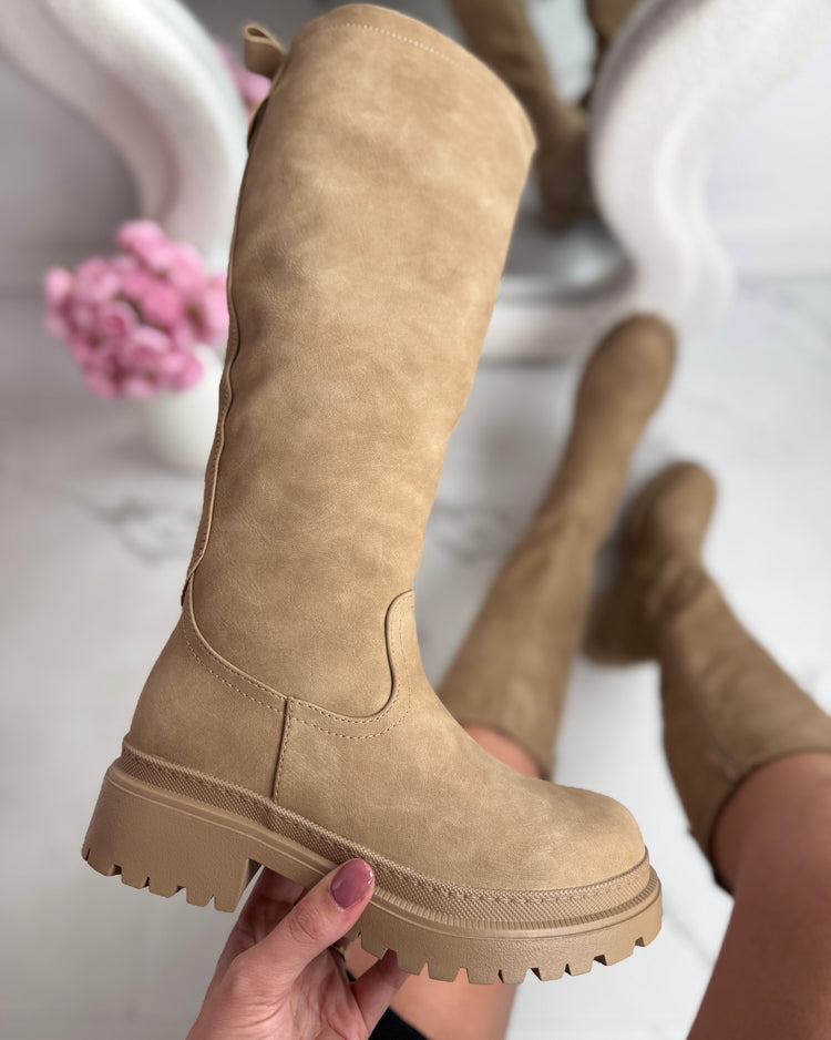 Anetta Khaki High Boots