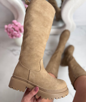 Anetta Khaki High Boots