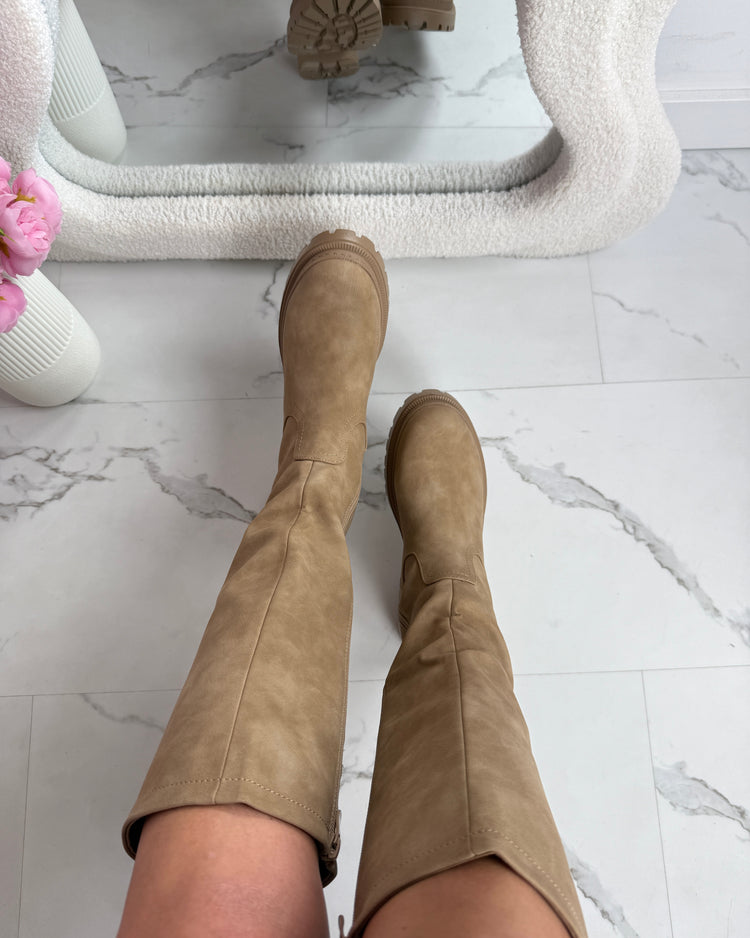 Anetta Khaki High Boots