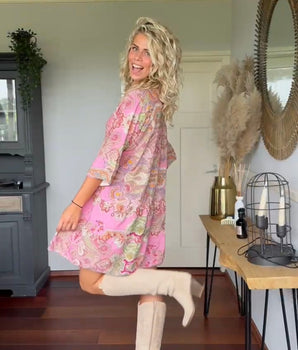 Ibiza Pink Print Dress