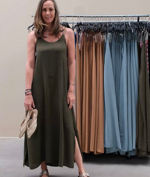 After Beach Khaki Dress
