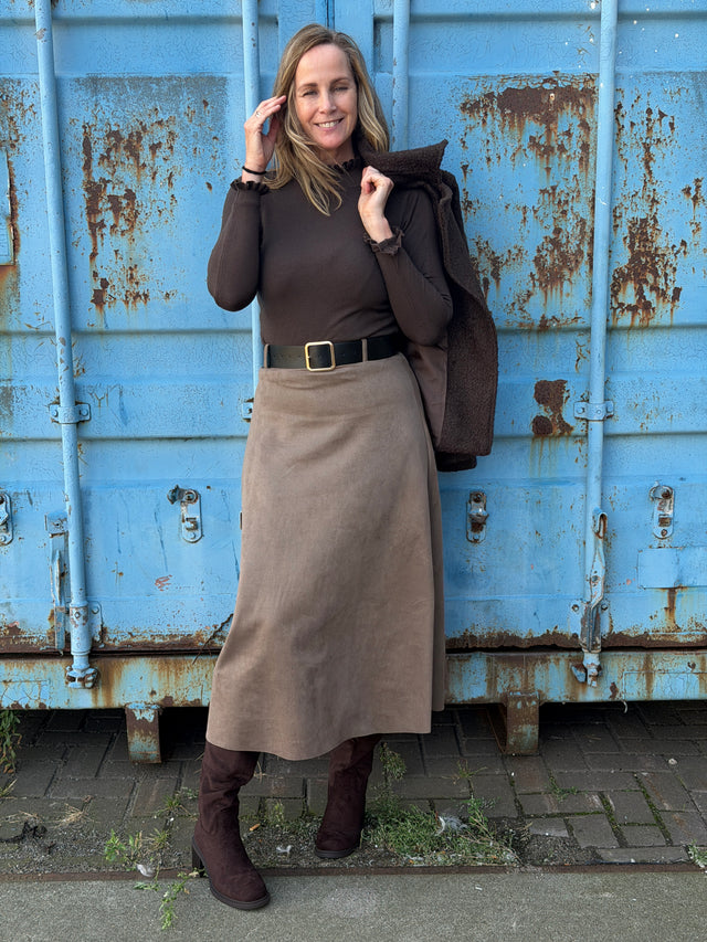 Suedine Maxi Skirt