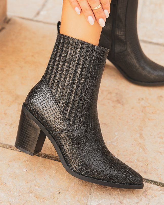 Monika Black PU Boots