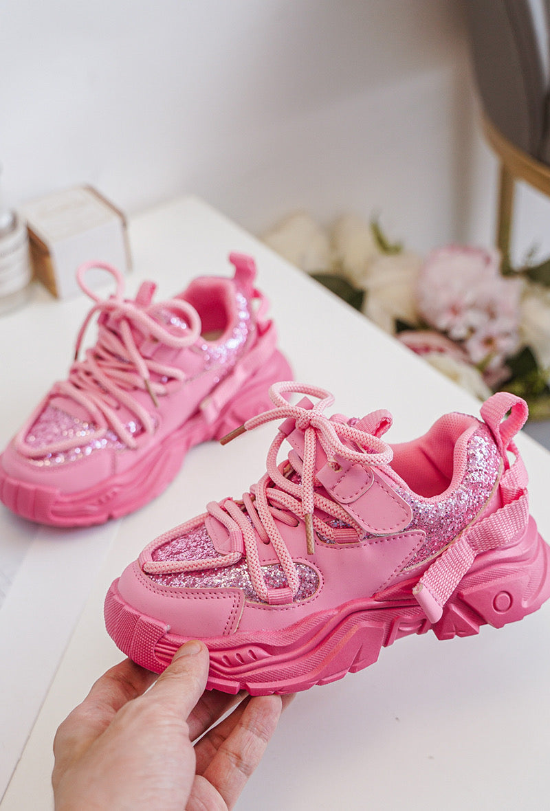 Kids Glitter Pink Sneaker