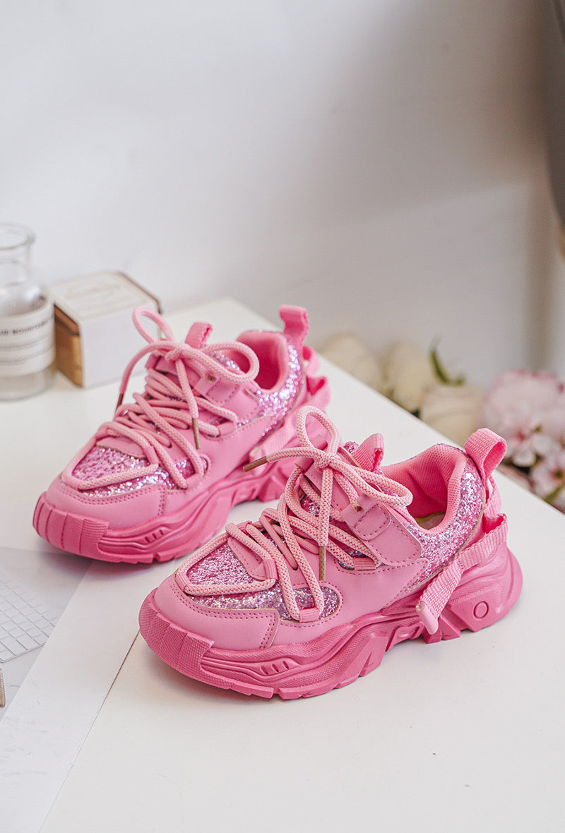 Kids Glitter Pink Sneaker