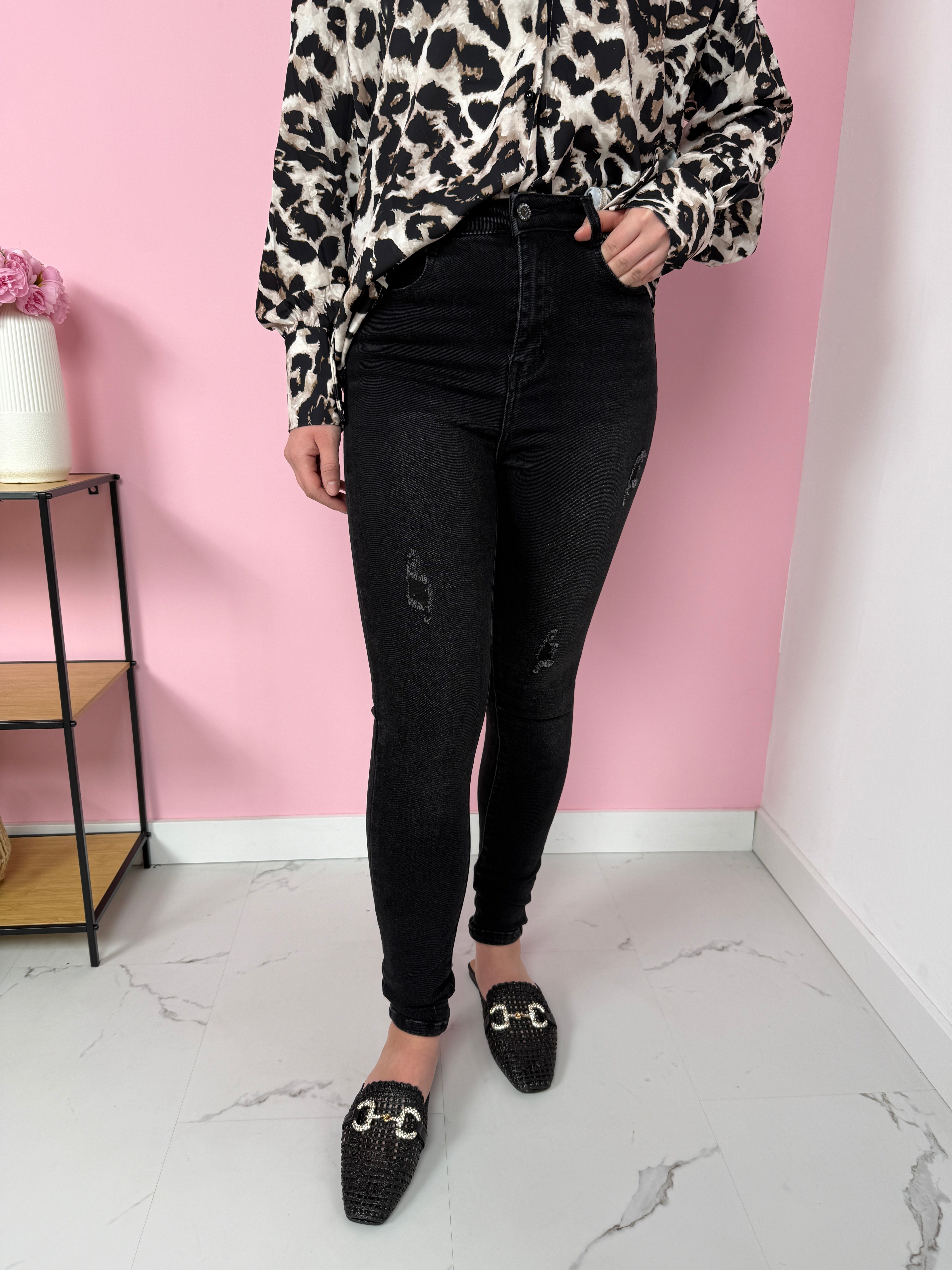 Skinny Jeans Ripped Black