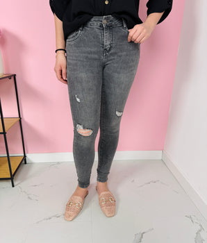 Skinny Jeans Ripped Grey