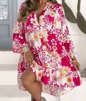 Ibiza Fuchsia Flower Dress