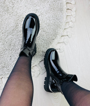 Xanne Lak Black Boots